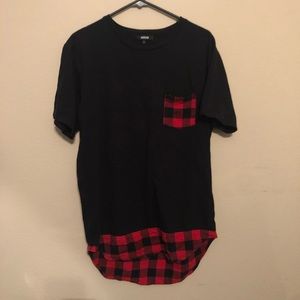 Jackson L Black Tall Red Checkered Tee